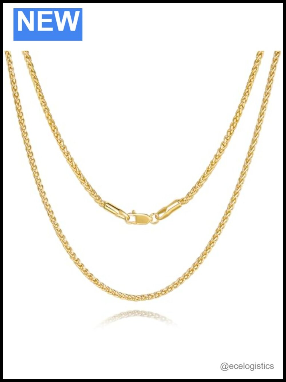 14K Gold Plated Franco Chain Necklace 1.3mm Lobster Clasp 16in Women Men